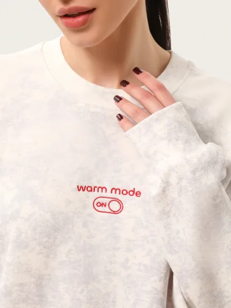 Unisexová mikina s termoefektem a výšivkou „Warm mode: ON”