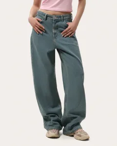 Modré dámské džíny wide leg